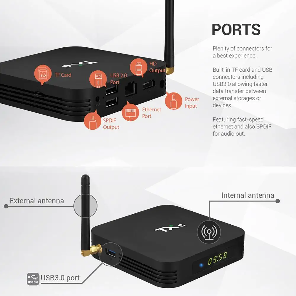 Satxtrem TX6 Android Box Allwinner H6 4 к Smart tv 9 0 г 32 2 Wifi BT 5 USB 3 медиаплеер Tanix приставка|ТВ-приставки