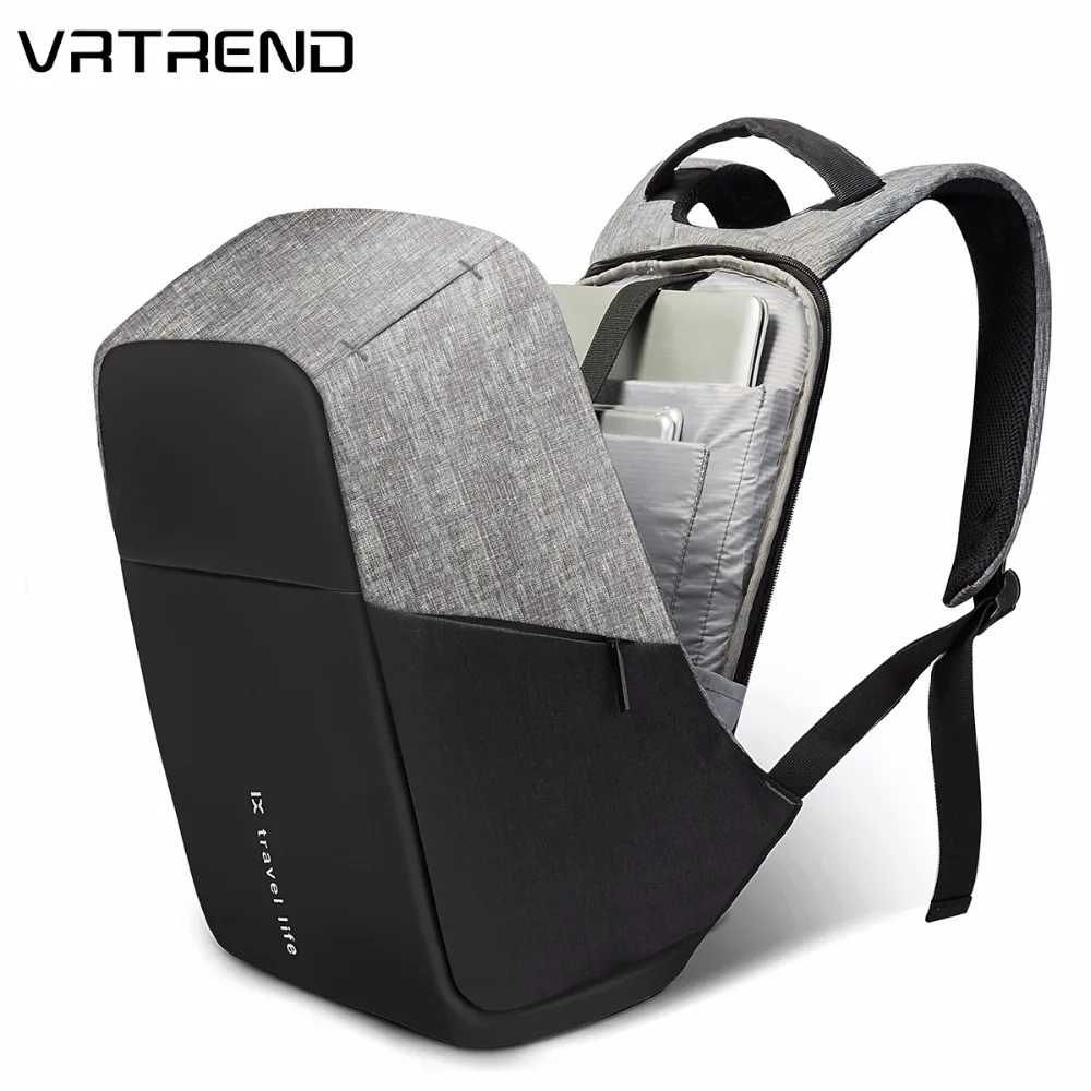 Vrtrend Для мужчин зарядка через USB 15 дюймовый ноутбук Рюкзаки для подростков Модные