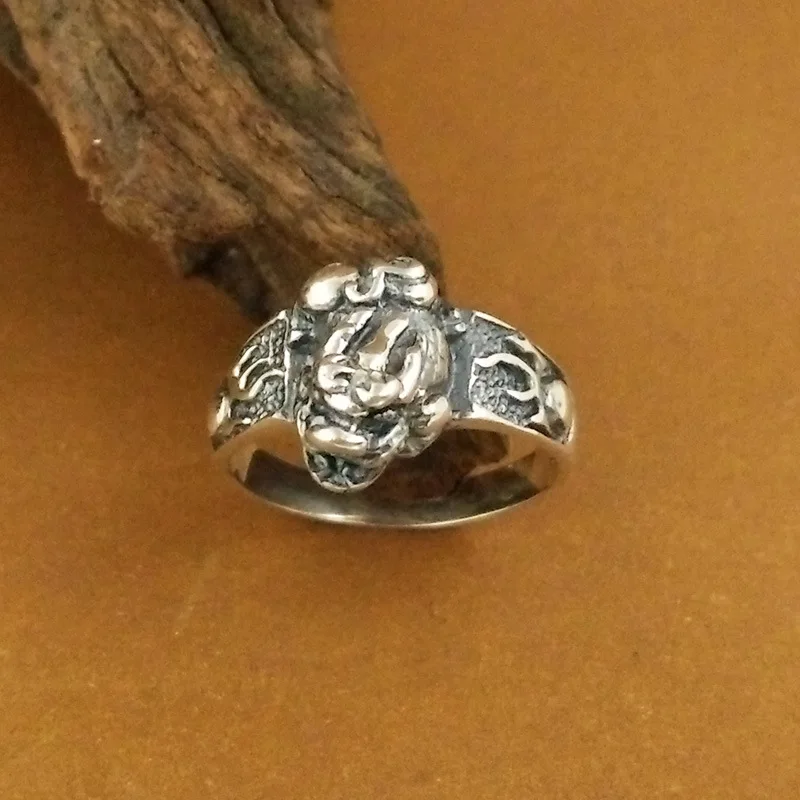 

S925 Sterling Silver Brave Troops Retro Thai Silver Ring Male And Female Fashion Personal