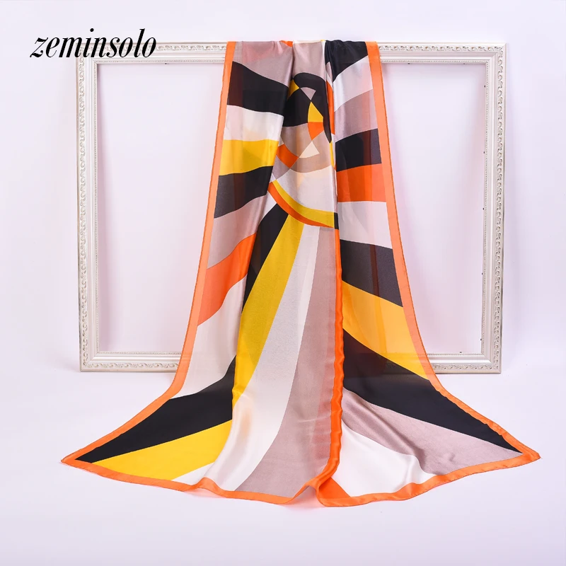 Шарф женский Шелковый шифоновый атласный 2019 |