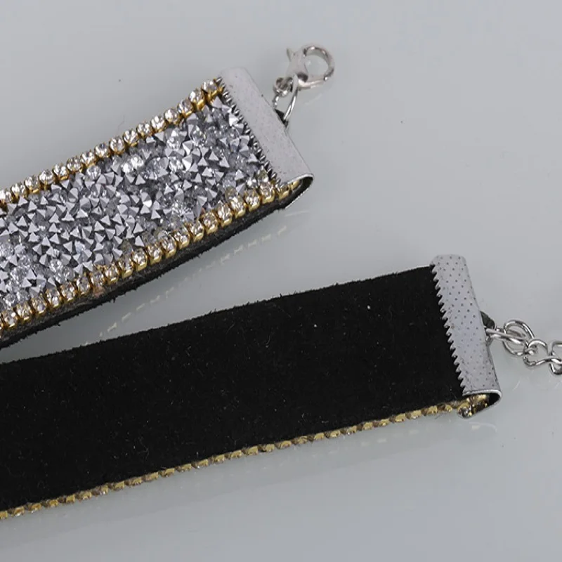 2017 черный кристалл роскошный воротник чокер ожерелье этническое винтажное