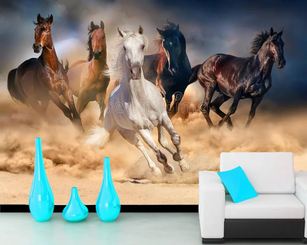 

Horse herd run animal 3D wallpaper papel de parede,living room TV sofa wall bedroom wall papers home decor restaurant mural