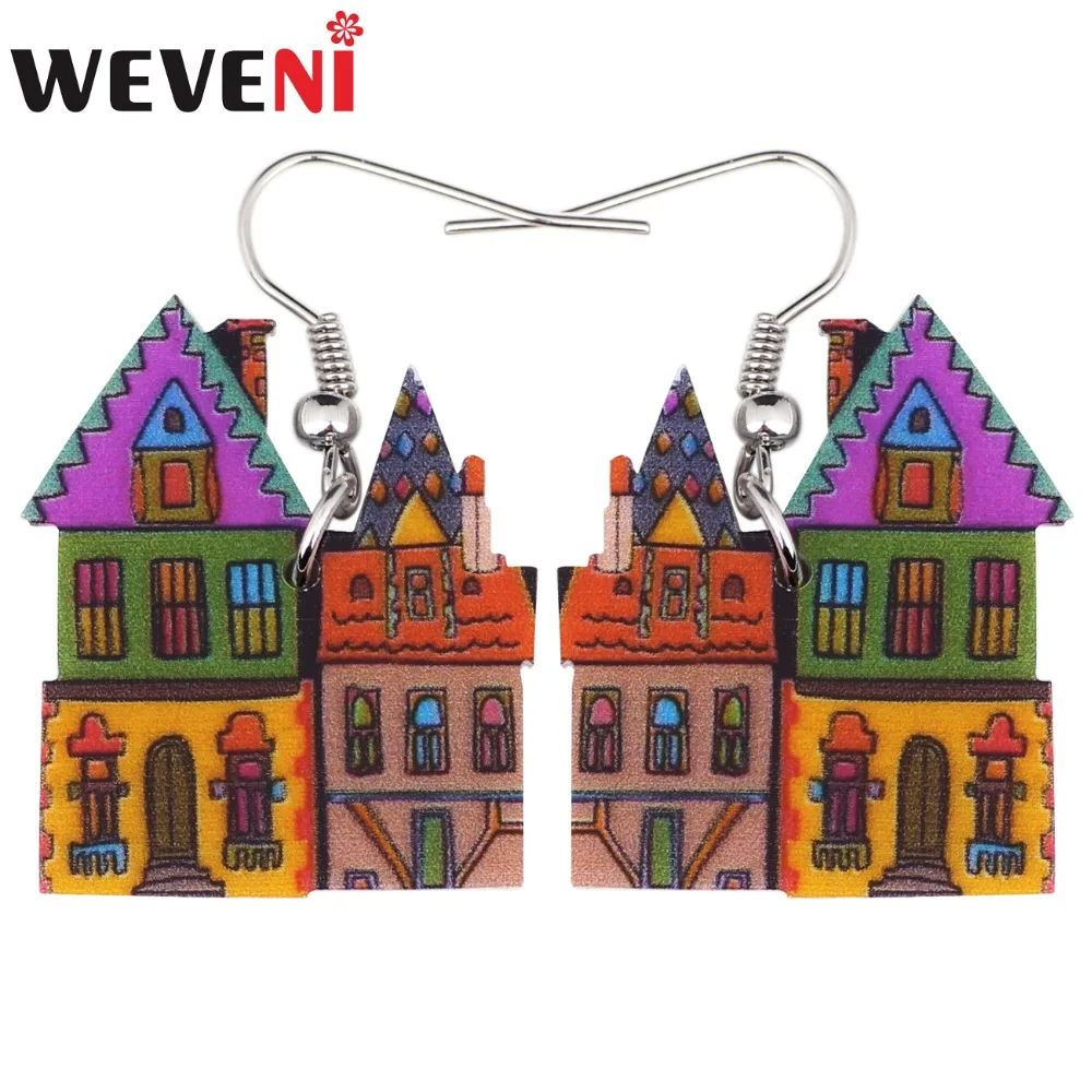 Серьги капельки WEVENI акриловые серьги с цветами из мультфильмов большие длинные