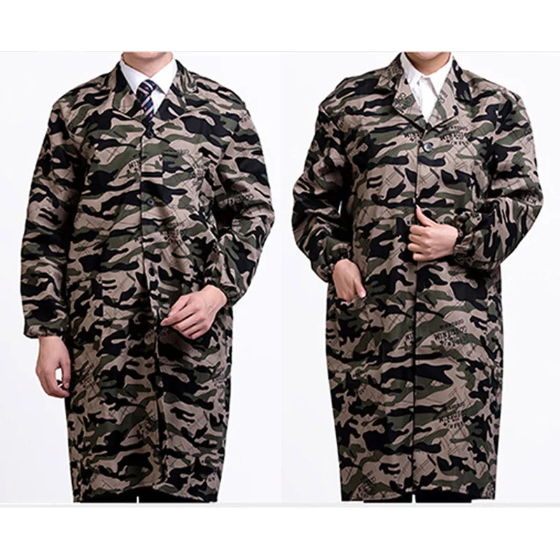 

Spring Autumn Men Women Turn-down Collar Jacket Camouflage Pockets Military Camo Coat H8