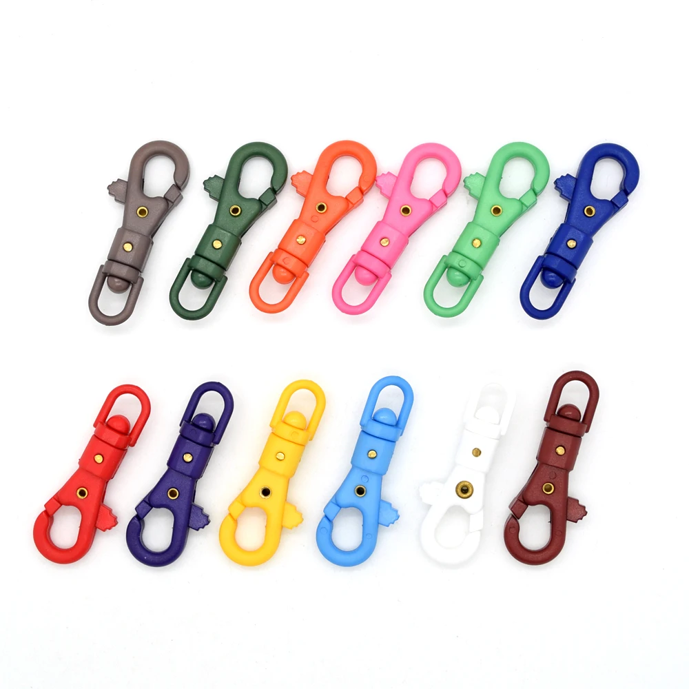 Gancho giratorio de pl&aacute;stico para mochila, correa de 1/4mm, colorido, 6,5 pulgadas-3