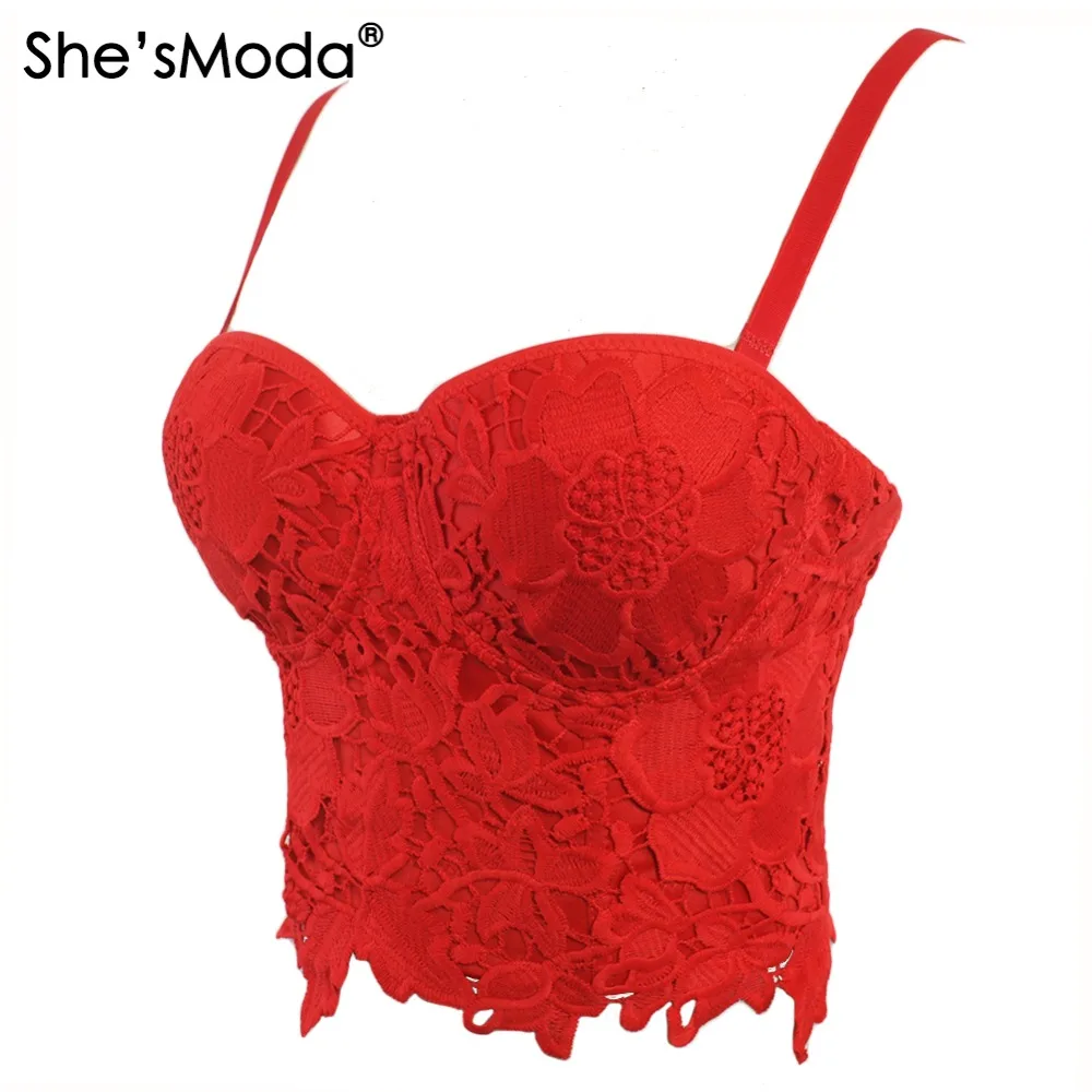 She'sModa, новинка, вышивка, кружево, пуш-ап, Женский Бюстье, корсет, Свадебная вечеринка, обрезанный корсет, топ, жилет размера плюс