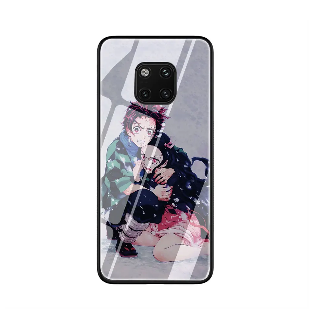 Аниме Demon Slayer Kimetsu no Yaiba закаленное стекло чехол для телефона huawei mate P 10 20 30 Lite Pro Y9 Honor 8X 7A