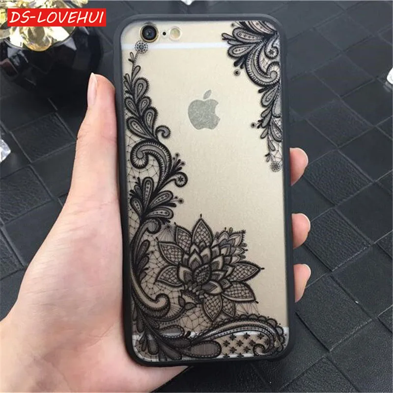 DS-LOVEHUI Sexy кружева цветочный Пейсли Мандала Цветок Henna чехол для iPhone 5S 5 SE 6 6S 7 8 6/7/8