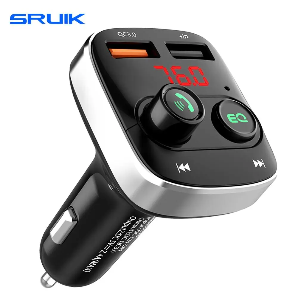 SRUIK Fm передатчик автомобильный комплект громкой связи беспроводные Bluetooth FM