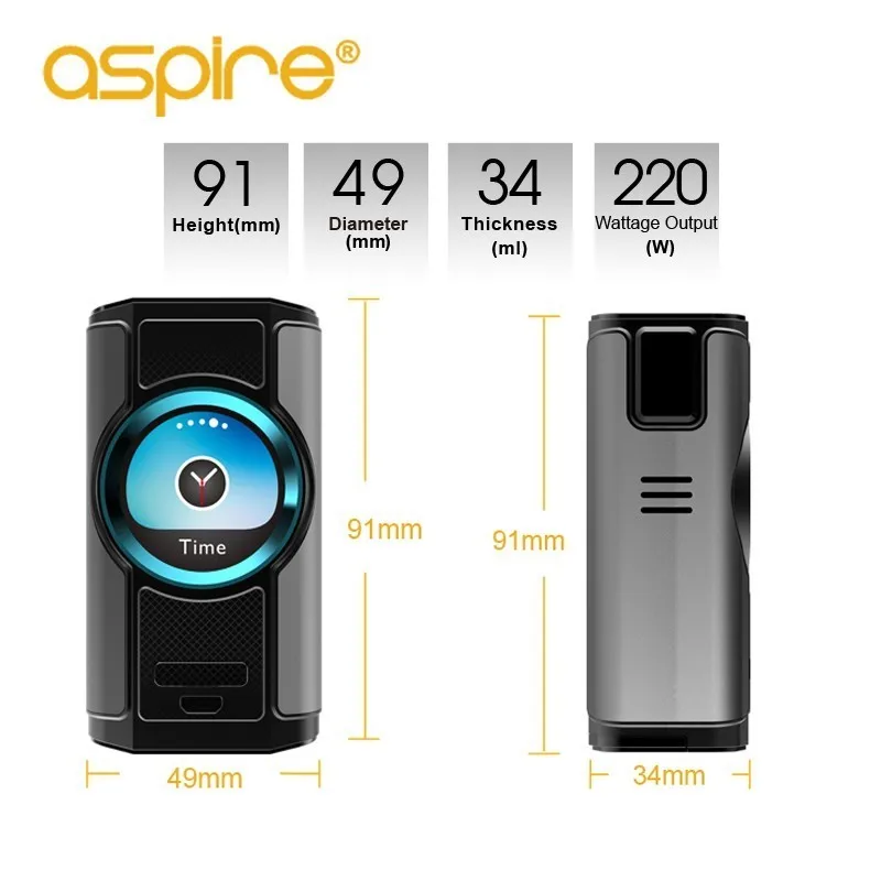 Электронная сигарета мод Aspire &quotДинамо&quot 220 Вт 510 нить Vape коробка Поддержка VW VV