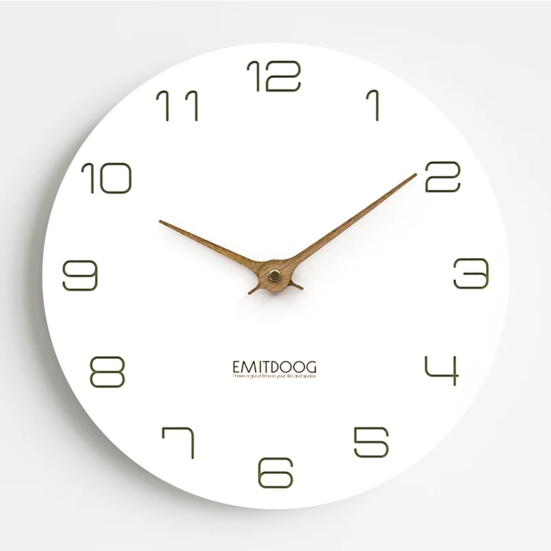 

EMITDOOG Waterproof Modern Quartz Silent Photo Frame Wooden Clock White Round Luxury Wall Watch