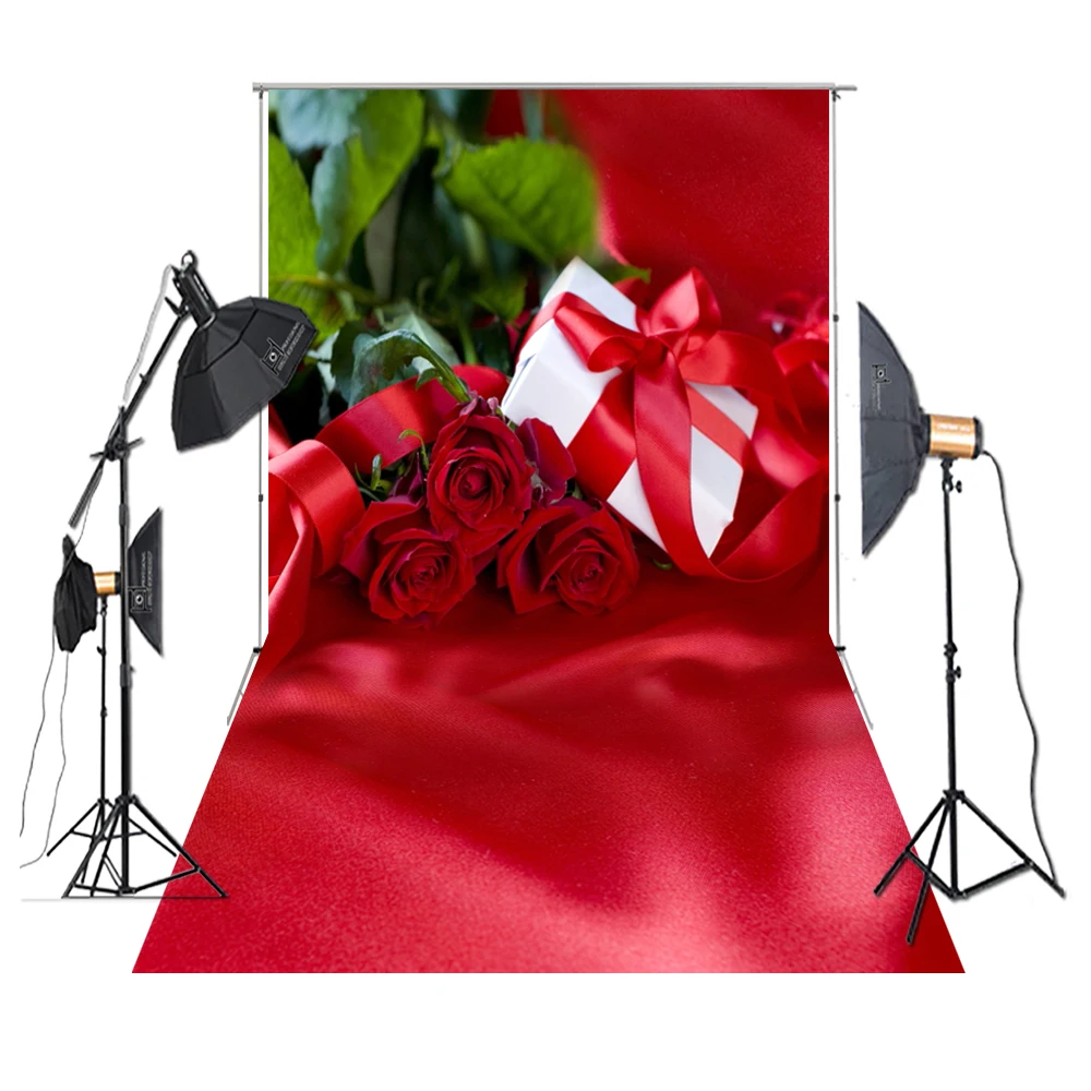 

HUAYI Photography Backdrop Wedding Valentine Decorations Background Photography Party Red Roses Gift Outdoor Scene XT-7076