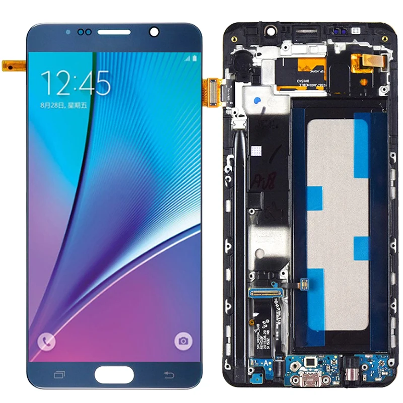 Оригинальный AMOLED ЖК дисплей для samsung Galaxy Note 5 рамка сенсорный экран SM N920F N920C