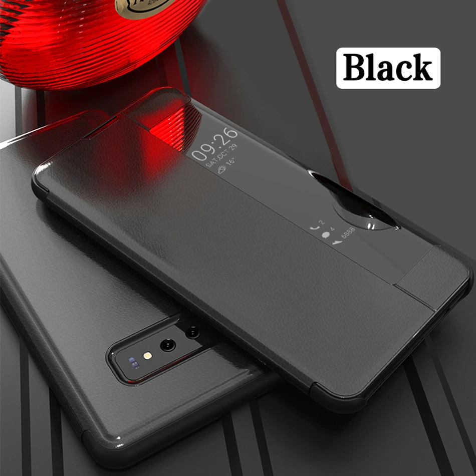 Флип-чехол для телефона с окошком для samsung Galaxy S7 Edge S7 S8 S9 S10 Plus Роскошный чехол из искусственной кожи для телефона Note 8 Note 9 A6 A7 A9 J6 j6 plus Coque