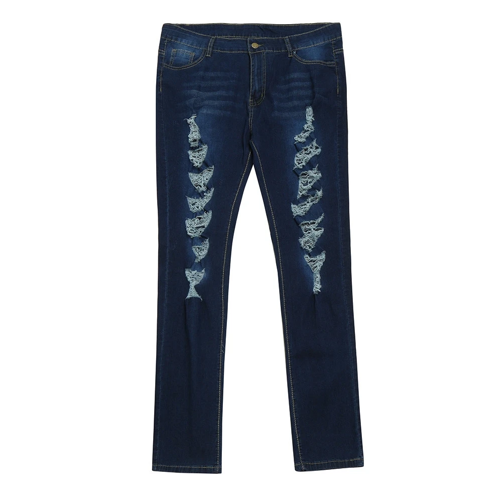 

JAYCOSIN Women Pants Plus Size Ripped Stretch Slim Denim Skinny Jeans High Waist Trousers Fit Style winter DropshipingJuly19