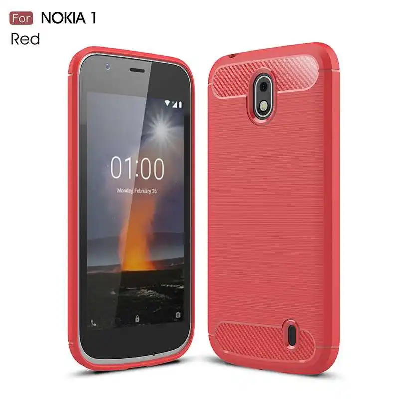 Модный Ударопрочный Мягкий силиконовый чехол Mokoemi 4," для Nokia 1, чехол для телефона Nokia 1 - Цвет: Red