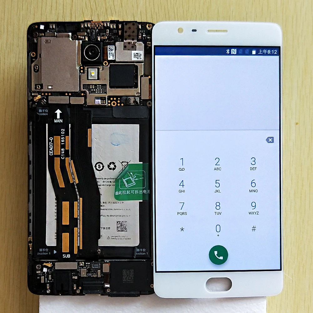 100% протестированный ЖК дисплей для oneplus 3 A3000 сенсорный экран three A3003 дигитайзер