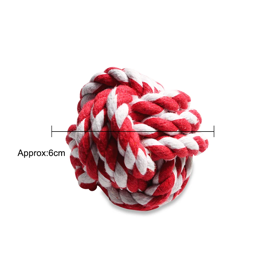 Rubber Squeaky Dog Toys Cotton Rope Ball Interactive Dog Toy Drawstring Tennis Ball Pet Chew Knot Puppy Multicolor Bell Ball