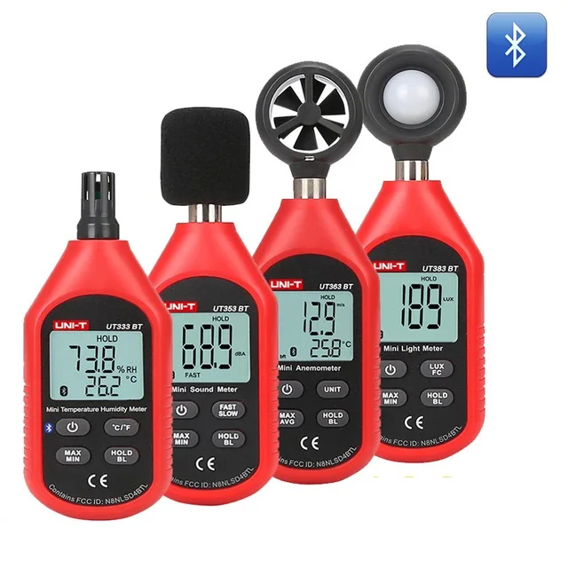 UNI T UT333BT UT353BT UT363BT UT383BT цифровой измеритель влажности мини Анемометр light meter LUX звук