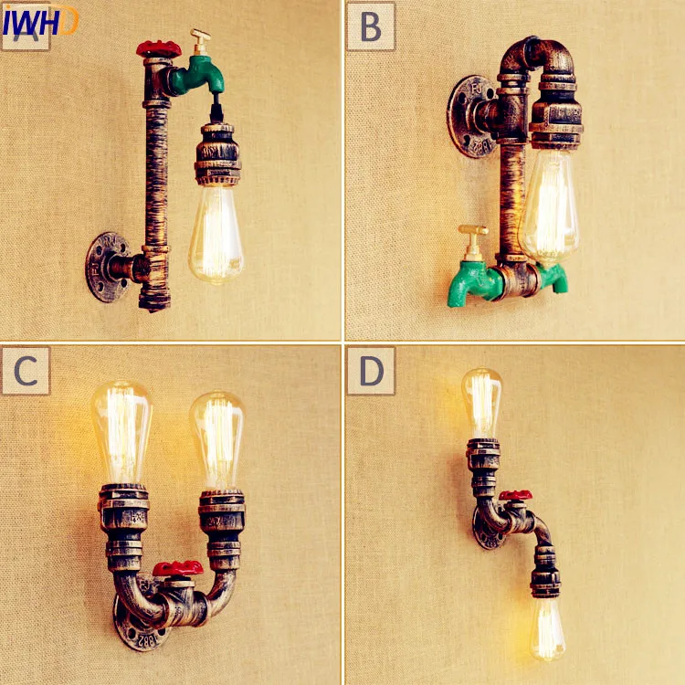 IWHD Эдисон Ретро винтажные Настенные светильники антикварные водопроводные Лофт
