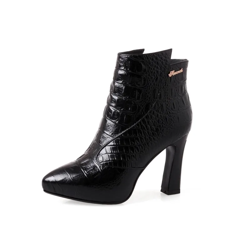 MLJUESE/женские ботильоны из мягкой коровьей кожи Сезон Зима Короткие Плюшевые ботинки на молнии Цвет Красный