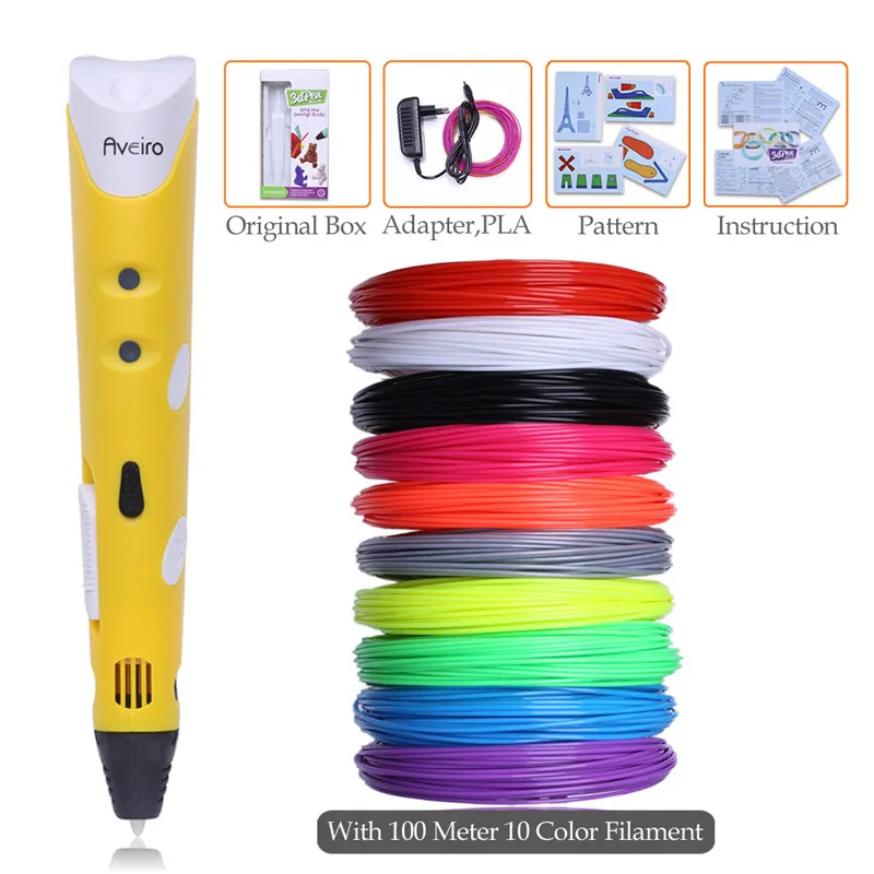 Pen 100M Filament 3 д ручка 3 д принтер 3 d принтер 3д ручка для рисования пластиком 3d ручка 3d ручка подарки на день рождения подарок на день рождения 3д ручка - Цвет: Pen 100M Filament