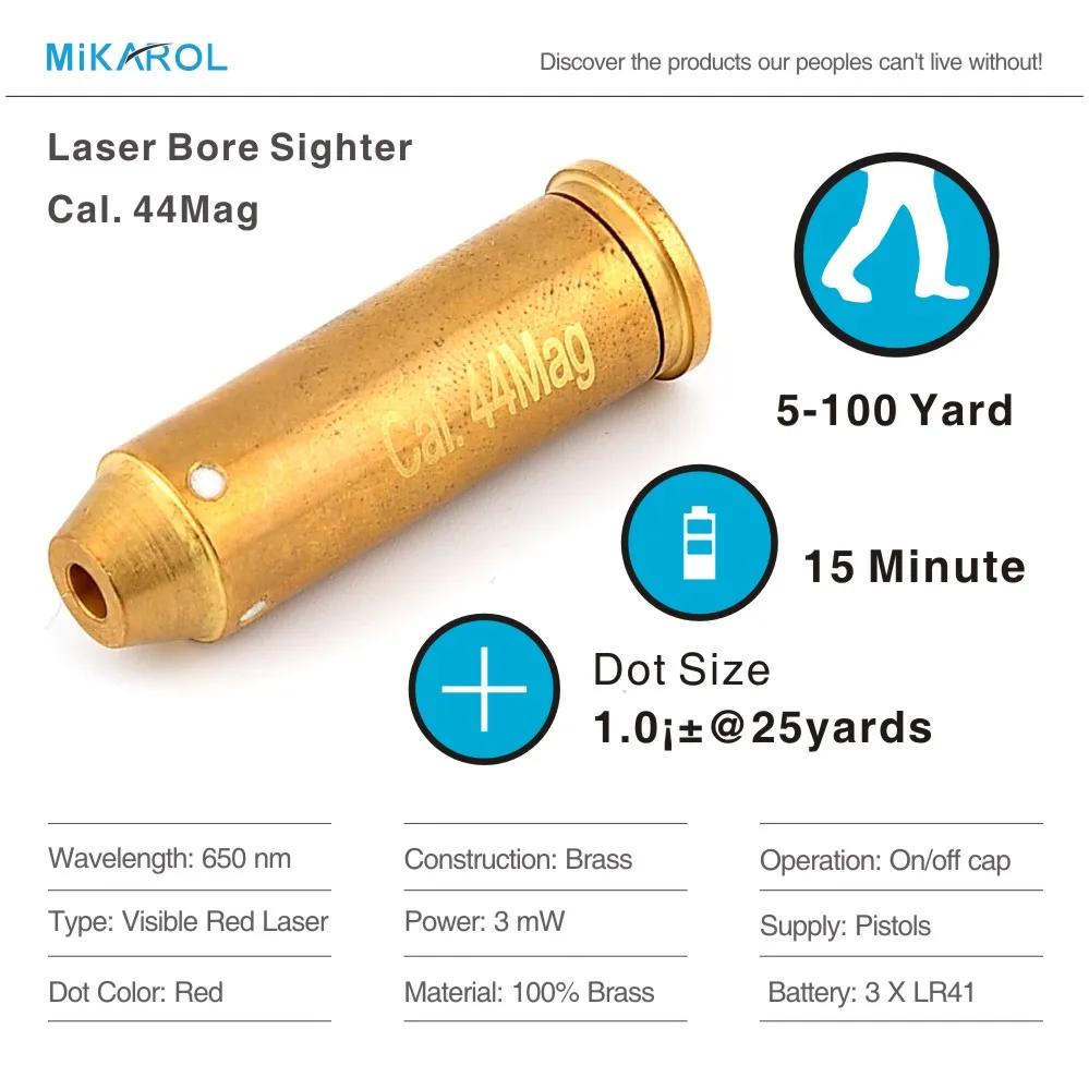 2017 мини размер пистолеты Boresight лазерный Диаметр прицел картридж 44Mag 7 x мм 37 Cal Sight Red