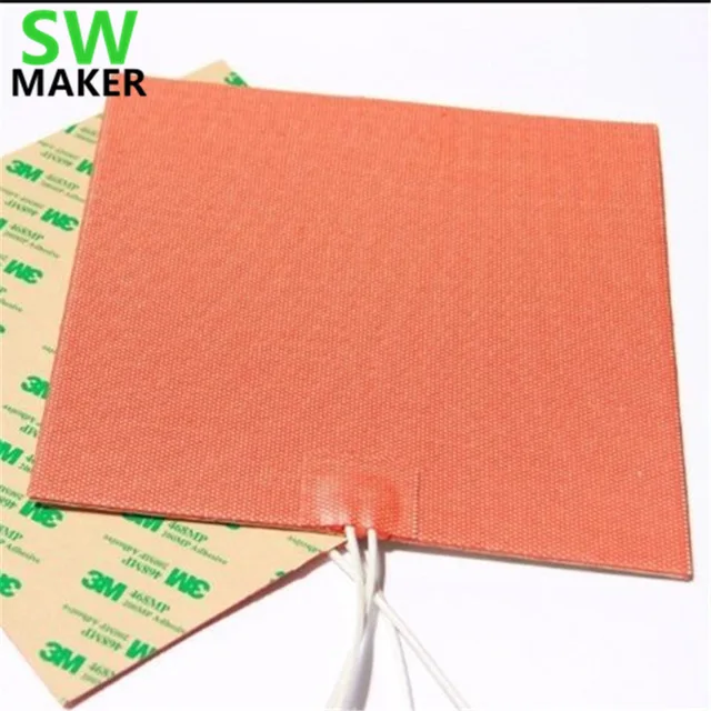 

200x200mm Flexible Cube Silicone Heater, 200W 12V, Silicone Heater Prusa i3 RepRap 3D Printer Heated bed