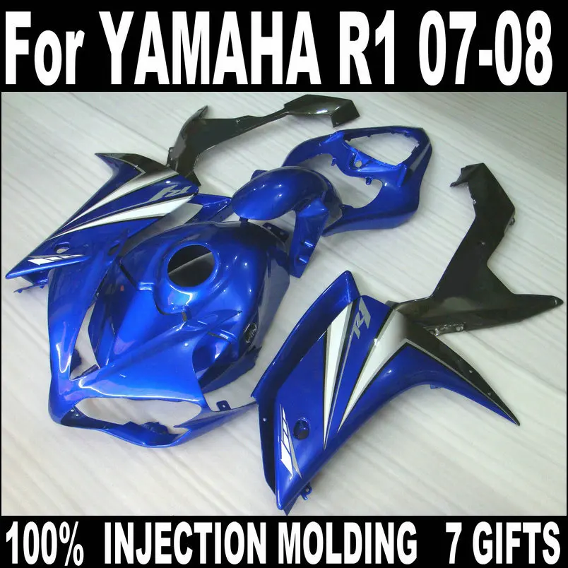 Blue Hot sale fairings for Yamaha injection molding YZFR1 2007 2008 plastic fairing kit 07 08 BC26 | Автомобили и мотоциклы