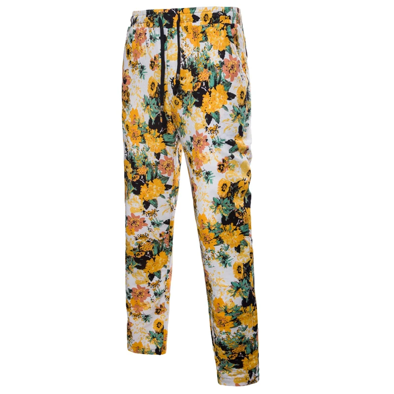 Весенние мужские брюки с завязками льняные модные повседневные тонкие в