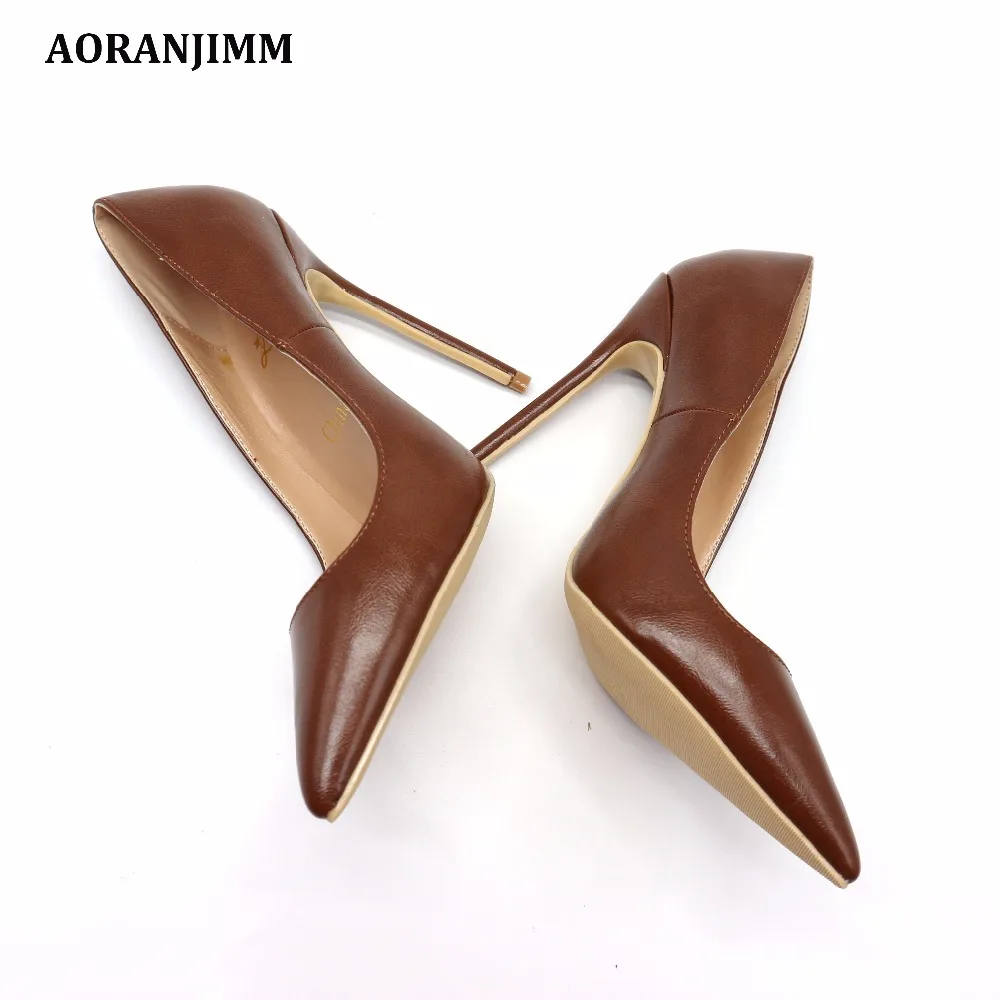 Женские офисные туфли-лодочки из мягкой матовой кожи на высоком тонком каблуке 12