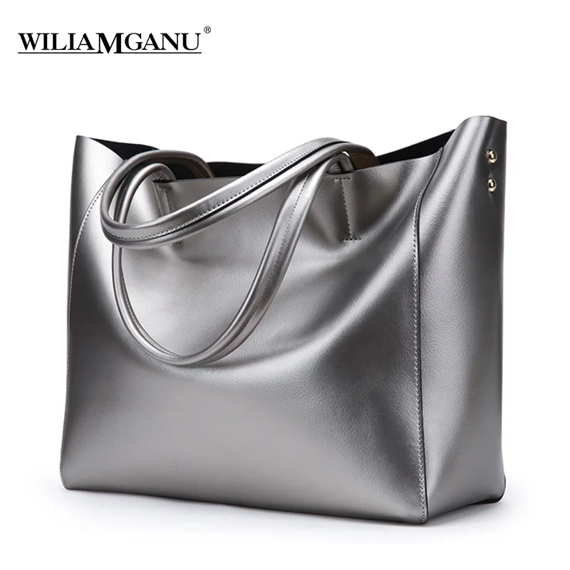WILIAMGANU кожа плечо Женщины Сумочка Мода известный бренд натуральной кожи Tote