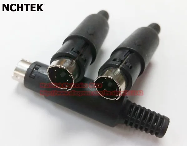 5 контактный мини разъем NCHTEK Mini DIN штекер S видео адаптер с пластиковой ручкой
