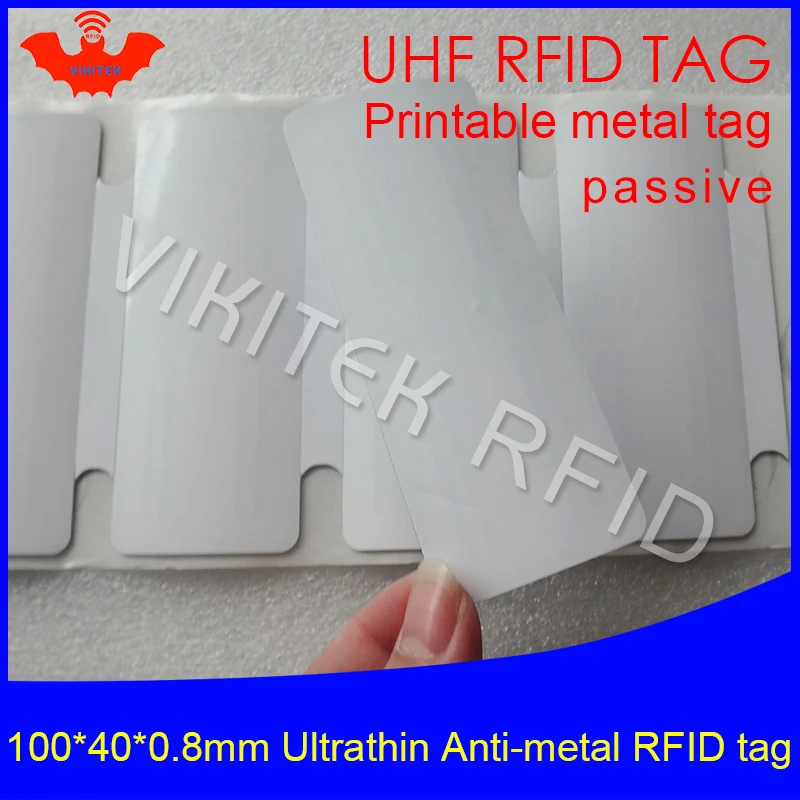 Ультратонкая антиметаллическая метка UHF RFID 915 м 868 M4QT 100*40*0 8 мм EPC ISO18000 6C