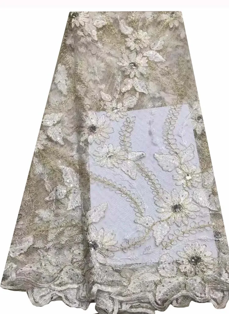 High quality African sequins lace fabric 5 Yards for Bridal dress Tulle bule NX0666-6 | Дом и сад