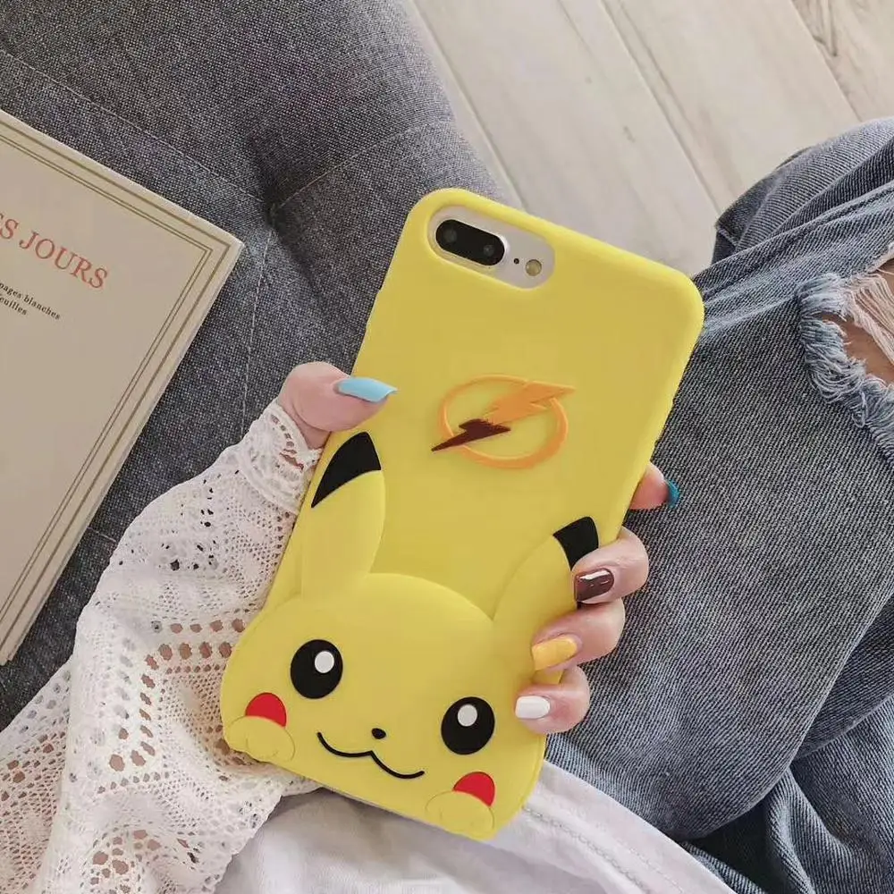 Мягкий силиконовый чехол с 3D рисунком Пикачу для iPhone 6 6s Plus X XR Xs Max 7 8 чехлы