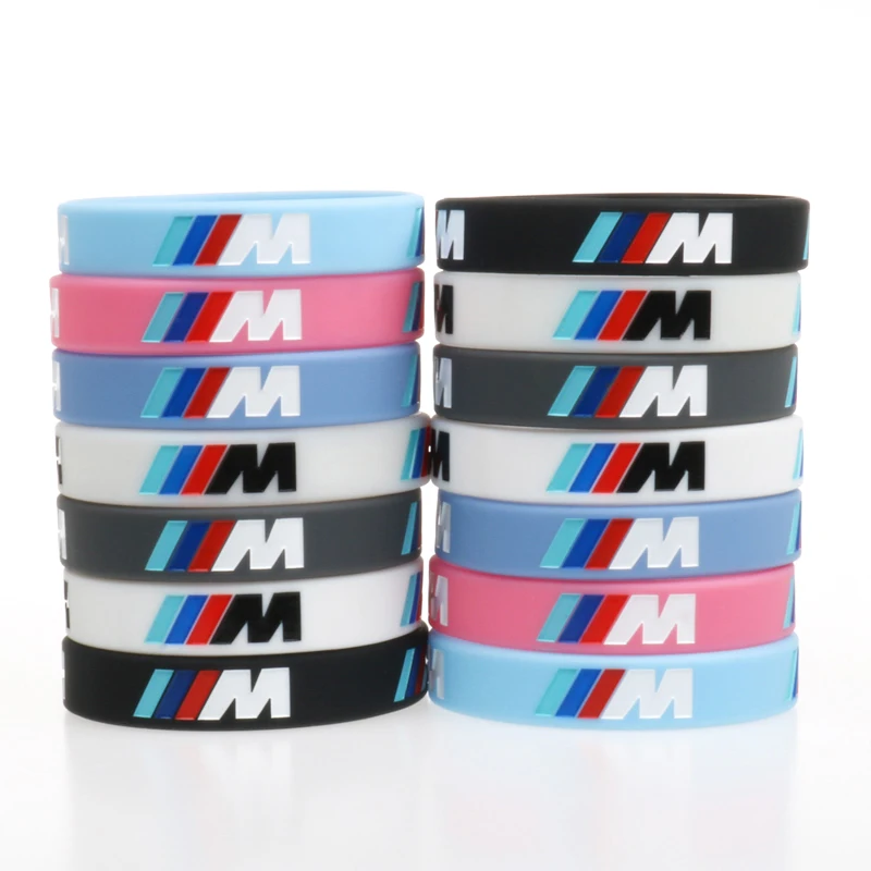 

2PCS Engrave Hologram women and men's Bracelets Sport M Power Silicone Wristband M Club Fans M3 M5 M6 Series bracelet Bangles