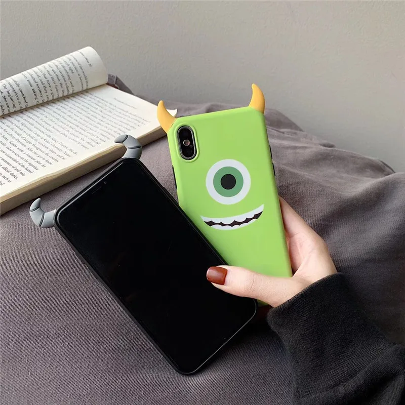 Милый 3D чехол для телефона с мультяшными ушами университета монстров iPhone 6 6s 7 8 plus