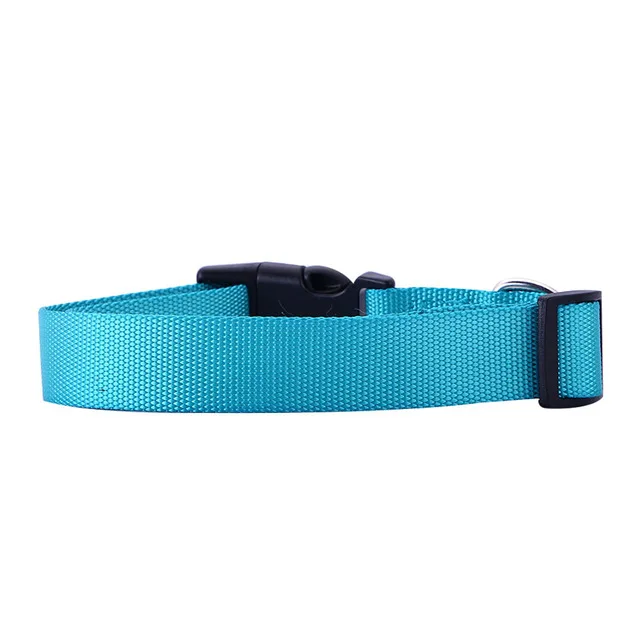 sky blue YVYOO модный нейлоновый ошейник для собак 7 цветов для щенков, кошек, чихуахуа, маленьких и средних собак, ошейник, регулируемый размер s m l - Цвет: sky blue