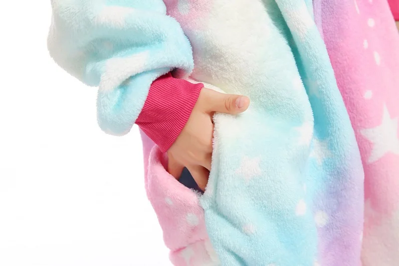 Kids Boys Girls Pajamas Animal Starry Sky Pegasus Unicorn Pyjamas Flannel Onesies Children Cartoon Cosplay Sleepwear 4-12 Year | Детская