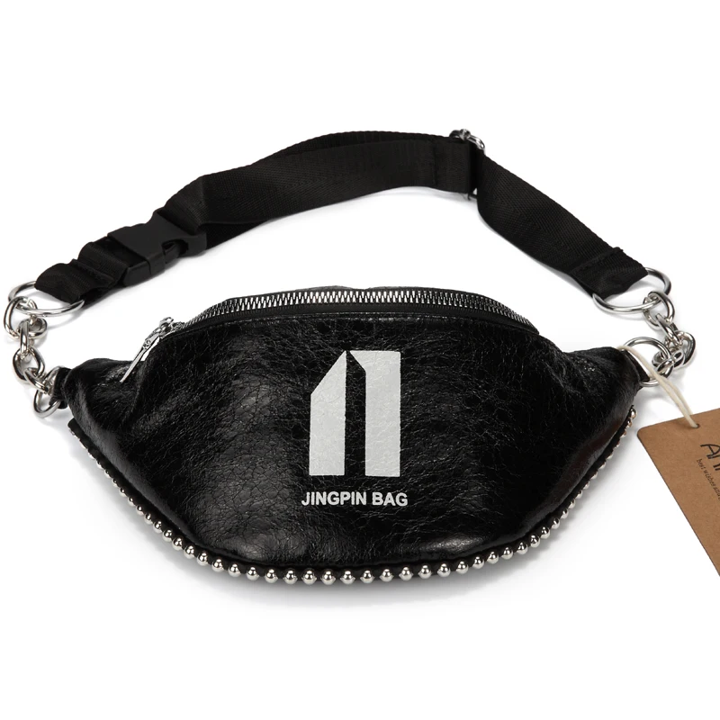 Annmouler Fashion Women Chest Bag Large Pu Leather Waist Belt Chain Fanny Pack 3 Colors Phone with Beads | Багаж и сумки