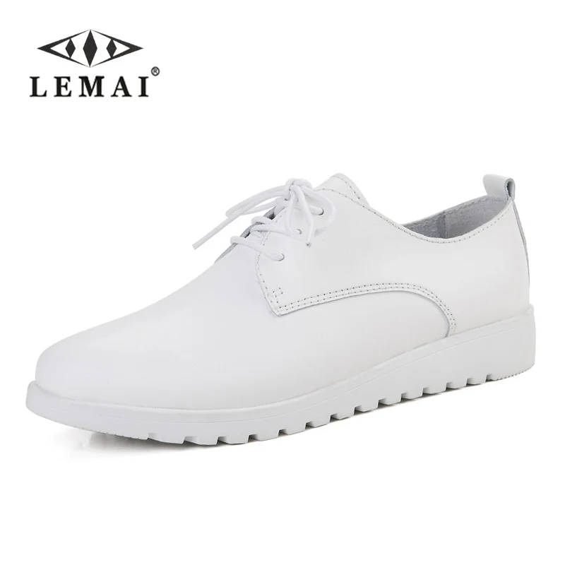LEMAI/женская кожаная обувь на плоской подошве сезон весна-лето 2018 года модные