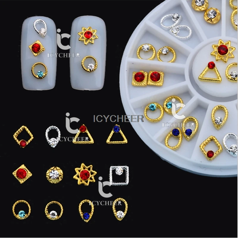 ICYCHEER 3D гвоздики для нейл арта DIY украшения Советы металлический сплав Стразы