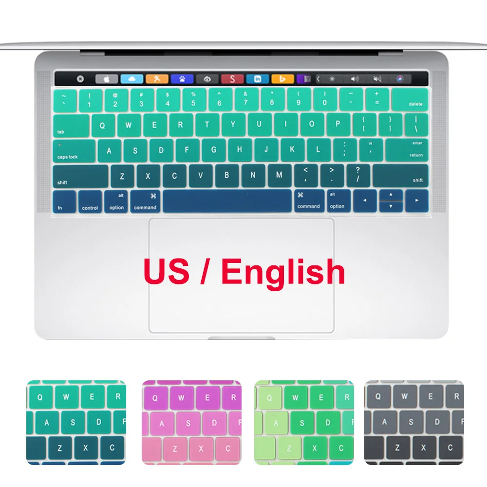 Силиконовый чехол Redlai для MacBook Pro 13 15 с сенсорной панелью градиентными цветами