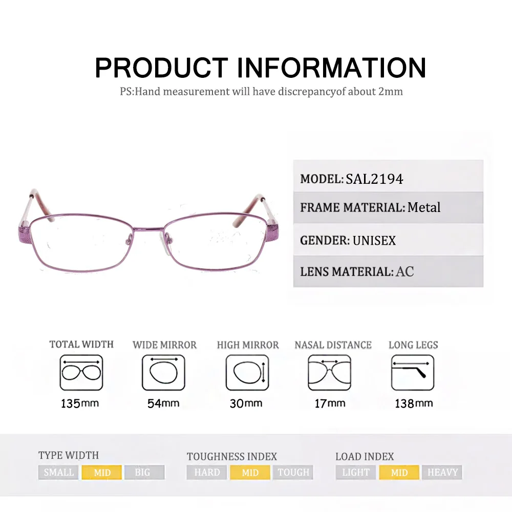 Женские очки для чтения прямоугольные в металлической оправе с тонким стеклом