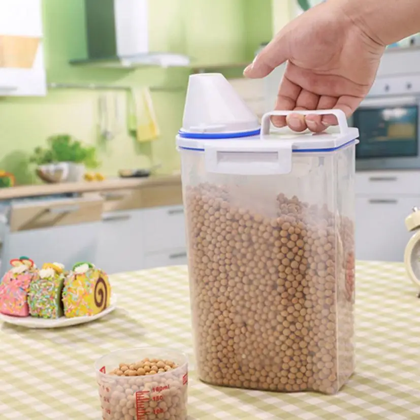 2L пластиковый диспенсер для зерновых культур ящик хранения Кухня Еда пищевой