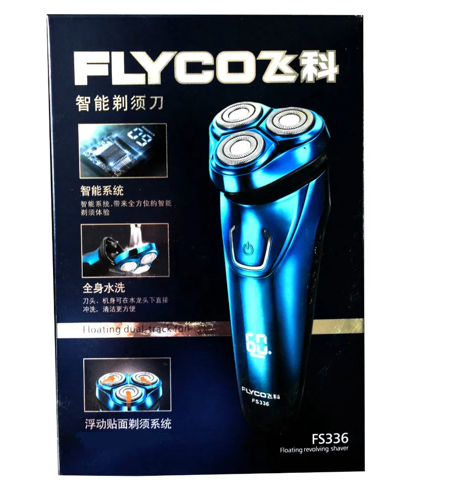 Flyco fs336 электрическая Мужская бритва 3D плавающая умная бритва перезаряжаемая с всплывающим триммером Быстрая зарядка 1 час с 3 лезвиями