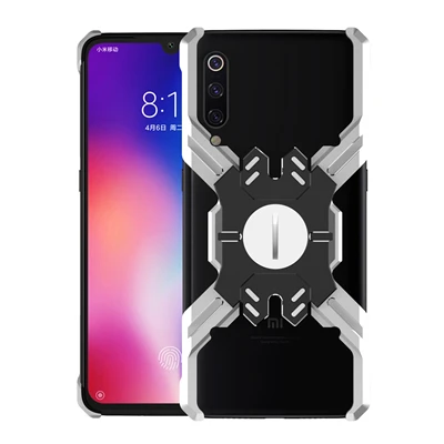 Для Xiaomi Mi 9 чехол Роскошный противоударный механический металлический алюминиевый каркас для телефона защитный чехол для Xiaomi Mi 9 защитный чехол - Цвет: Silver Black