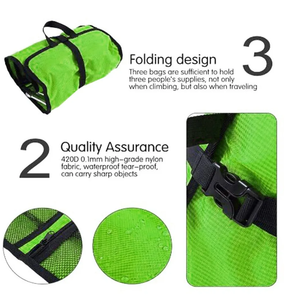 Folding Lightweight Rock Climbing Tree Arborist Caving Quickdraw Sling Carabiner Hook Gear Equipment Arrange Bag #284475 |