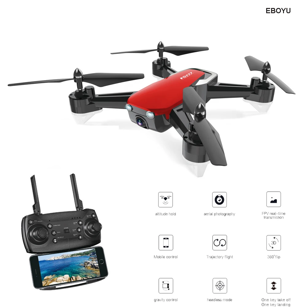 EBOYU FQ40 2 4G 4CH WiFi FPV Дрон 480 P/720 P HD камера с режимом удержания высоты без головы один